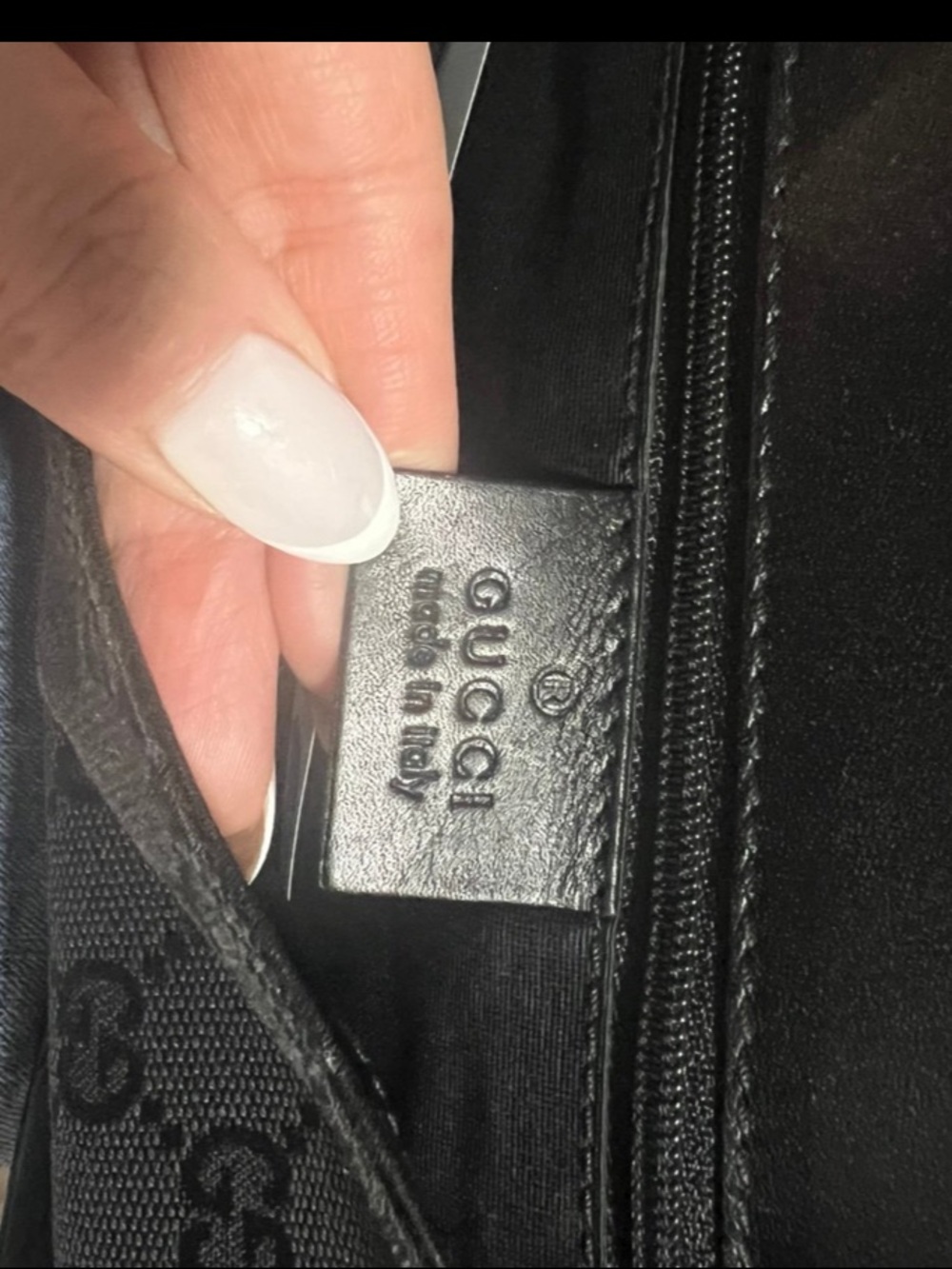 Gucci Black GG Monogram Shoulder Bag with Gold Hardware - Picture 9 of 11